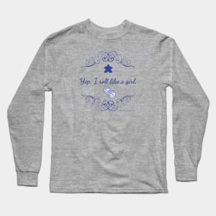 Like a Girl, blue Long Sleeve T-Shirt